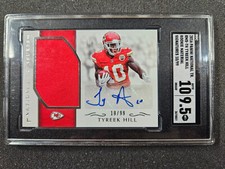 🌟 2016 Tyreek Hill RC TRUE National Treasures RPA SGC 9.5 AUTO-10 JERSEY#10/99