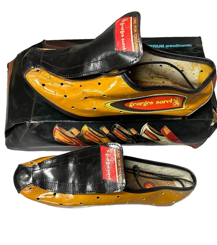 Anciennes Chaussures Vélo Cuir RIVAT Vintage taille 40 - Équipements vélos