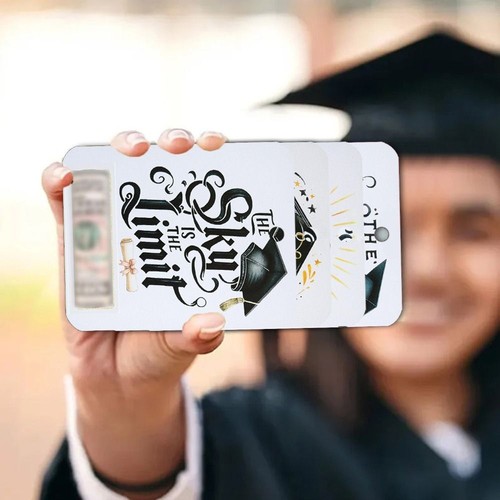 8pcs Classic Gold Black Gift Card Holder Paper Congratulations Notes Gift