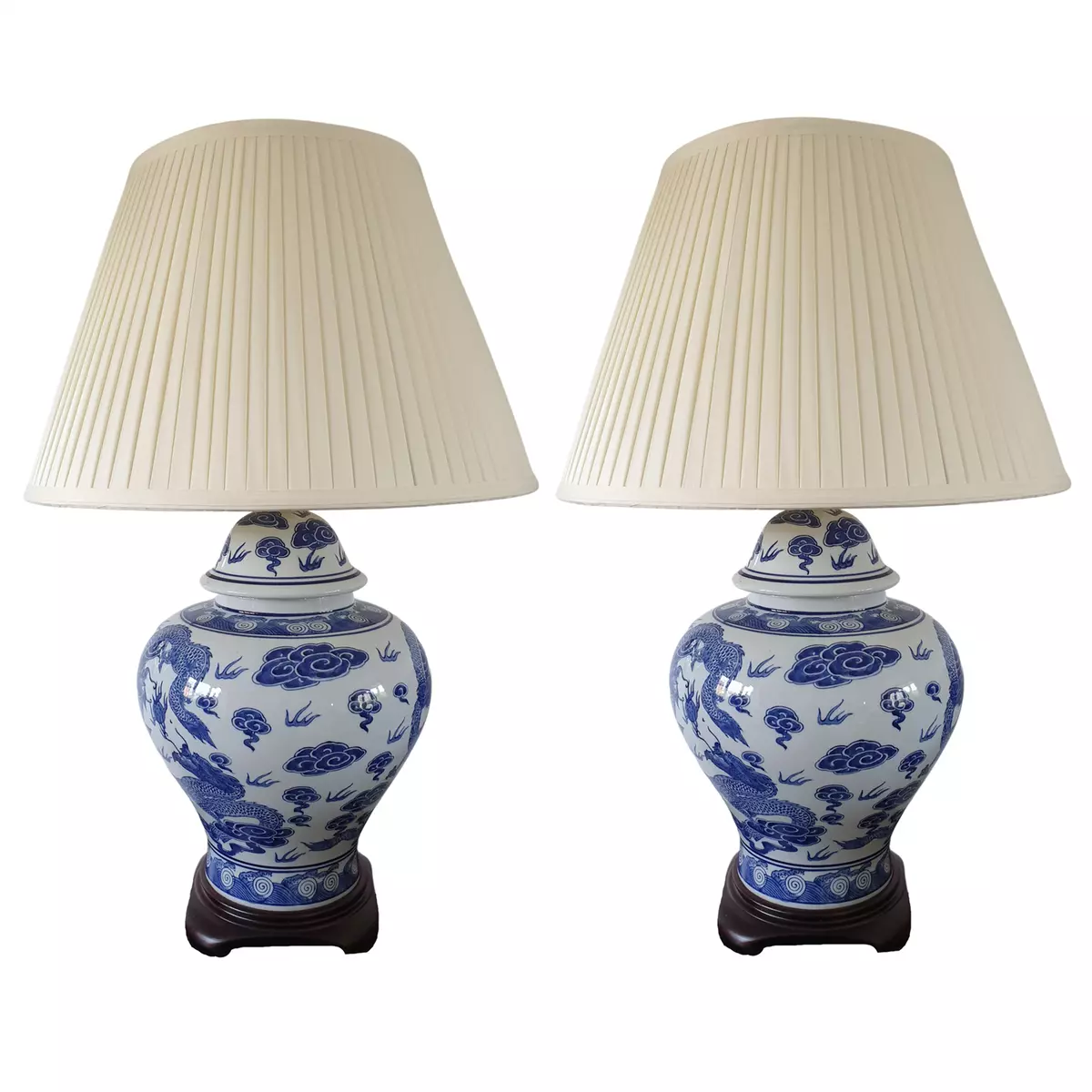 Blue and 2024 cream table lamps