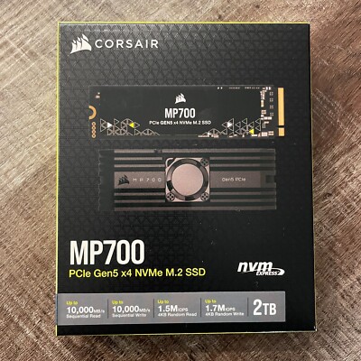 Corsair MP700 2TB SSD PCIe Gen5 x4 NVMe M.2 up to 10,000 MB/s Read/Write
