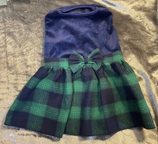 Bow-Knot Pet Plaid Skirt Dog Clothes Dress Size M