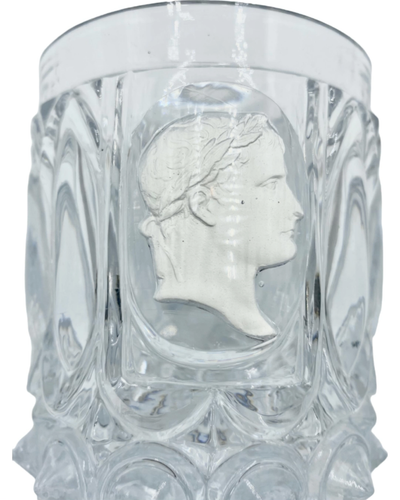 Antique 19th c. Baccarat Napoleon I Sulphide Tumbler Glass Cameo Portrait Glass - Picture 8 of 12