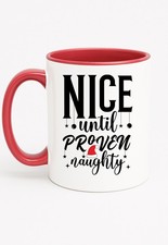 Naughty Nice Funny Christmas Mug Gift Secret Santa Present Coffee Cup Wine Lover