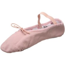Girls Dance Bunnyhop Full Sole Leather Ballet Slipper/Shoe, Pink, 3 Medium