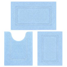 Bathroom Rug Set 3 Piece 20x32, 16x24, 20x24 Inch - Soft Microfiber Non-Slip
