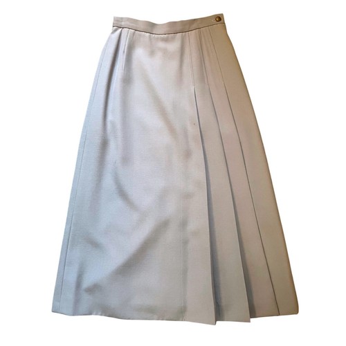 Jaeger, Gonna midi vintage Jaeger lana plissettata gonna midi blu chiaro grigio made in GB