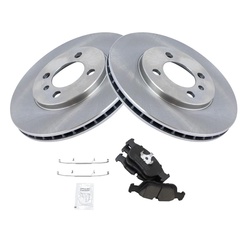 Kit de pastillas de freno delanteras y rotor de cerámica TRQ para BMW 325i 1992-1993 Foto 2 de 4