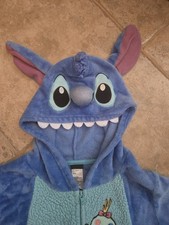 Lilo  Stitch Fleece Hooded One Piece Pajamas Disney Costume Cosplay Unisex XS