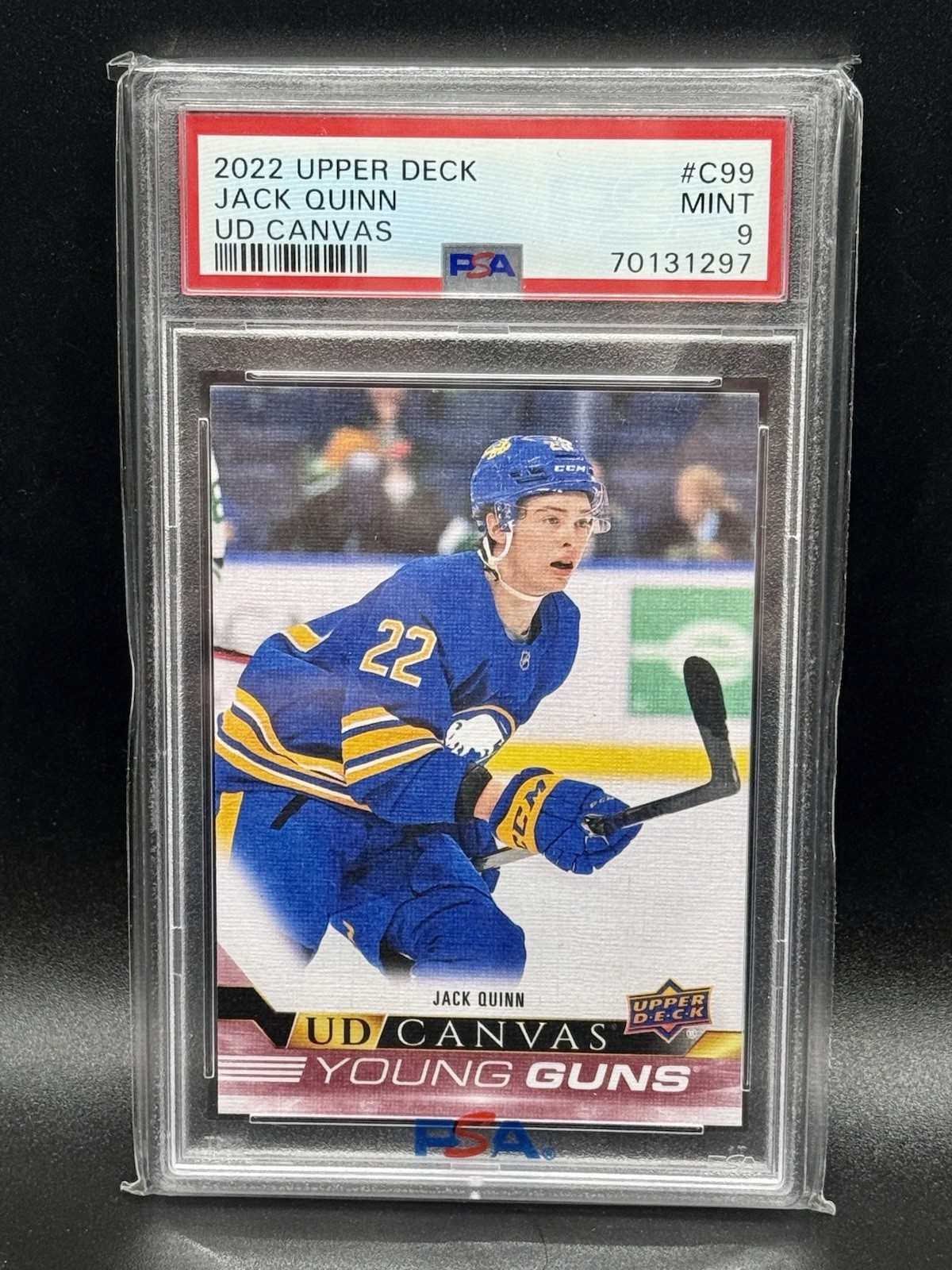 2022-23 Upper Deck UD Canvas Young Guns Jack Quinn Rookie #C99 RC PSA 9 MINT