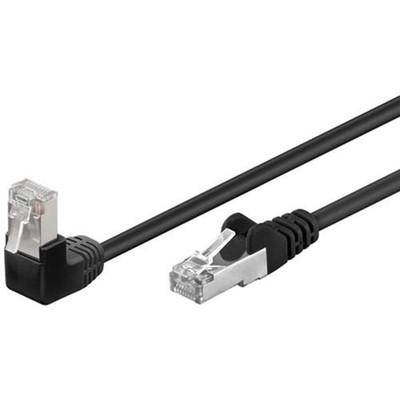 Goobay CAT 5-0025 F/UTP (1x90°) black 0.25m CAT 5e Netz # 94185