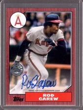ROD CAREW 2022 Topps Series 1 1987 35th Anniversary Red Autograph Auto #24/25