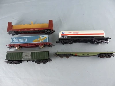 LIMA Ho , lot de 5 wagons marchandises CHIQUITA AIR LIQUIDE SNCF - Photo 1/4