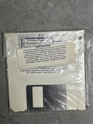 Vintage EnVision Publisher: Shareware s First DTP 3.5  Floppy Software Disc New 