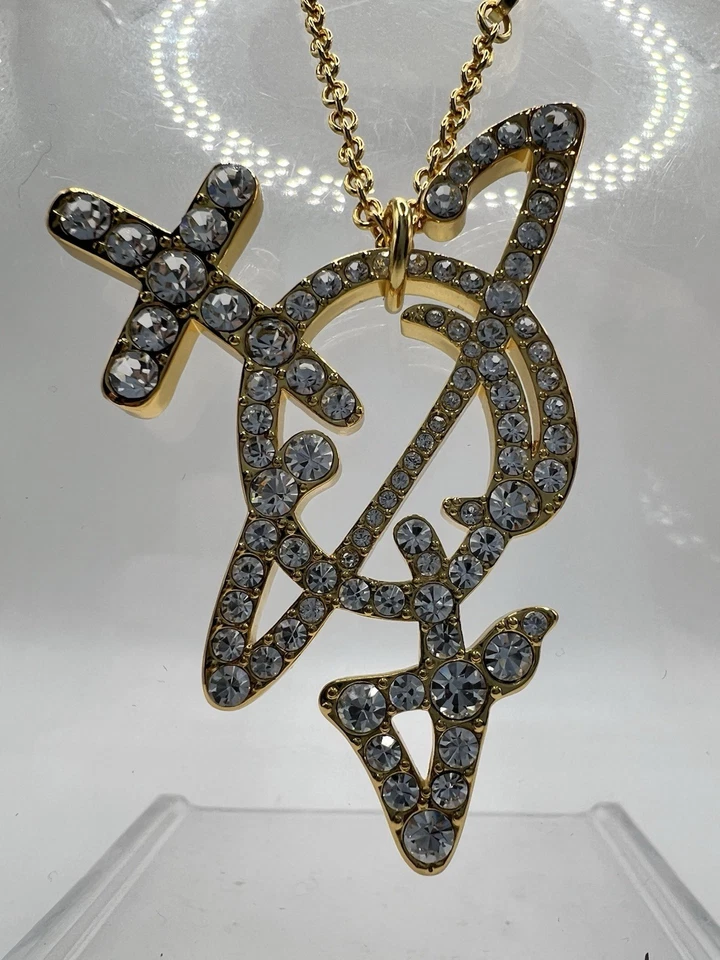 Vivienne Westwood Large Flat Orb Diamanté Orb Pendant Chain With Gift Packaging - Image 3 of 4