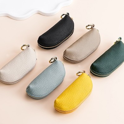 Functional PU Leather Coin Purse Key Holder Small Wallet Compact Money Organizer