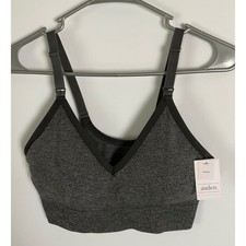 Auden Nursing Lightly Lined Yoga Bra XL Dark Heather Gray Nursing Clips NWT