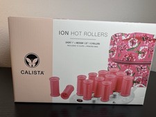 CALISTA Ion Hot Rollers for Short Hair,Hair Roller Clips Included Pink Verbena 