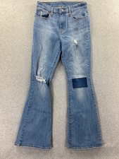 Levis 726 Jeans Womens 29 Flare High Rise Denim Stretch Comfort Light Wash 27x30