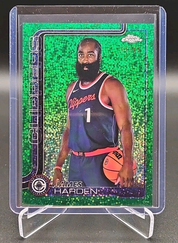 2025-26 Topps Chrome - James Harden - #54 Image Variation Green Speckle #/99 SP 