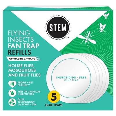 Glue Trap Refill Pads Flying Insect Fan Trap 5 Count Indoor Pest Control