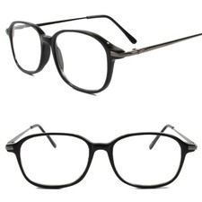 Genuine Vintage Retro Classic Mens Womens Black Rectangle 3.50 Reading Glasses