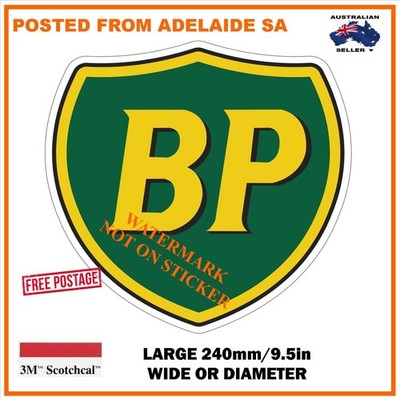 VINTAGE BP FUEL GASOLINE PETROL BOWSER DECAL STICKER LABEL LARGE 240 MM ...