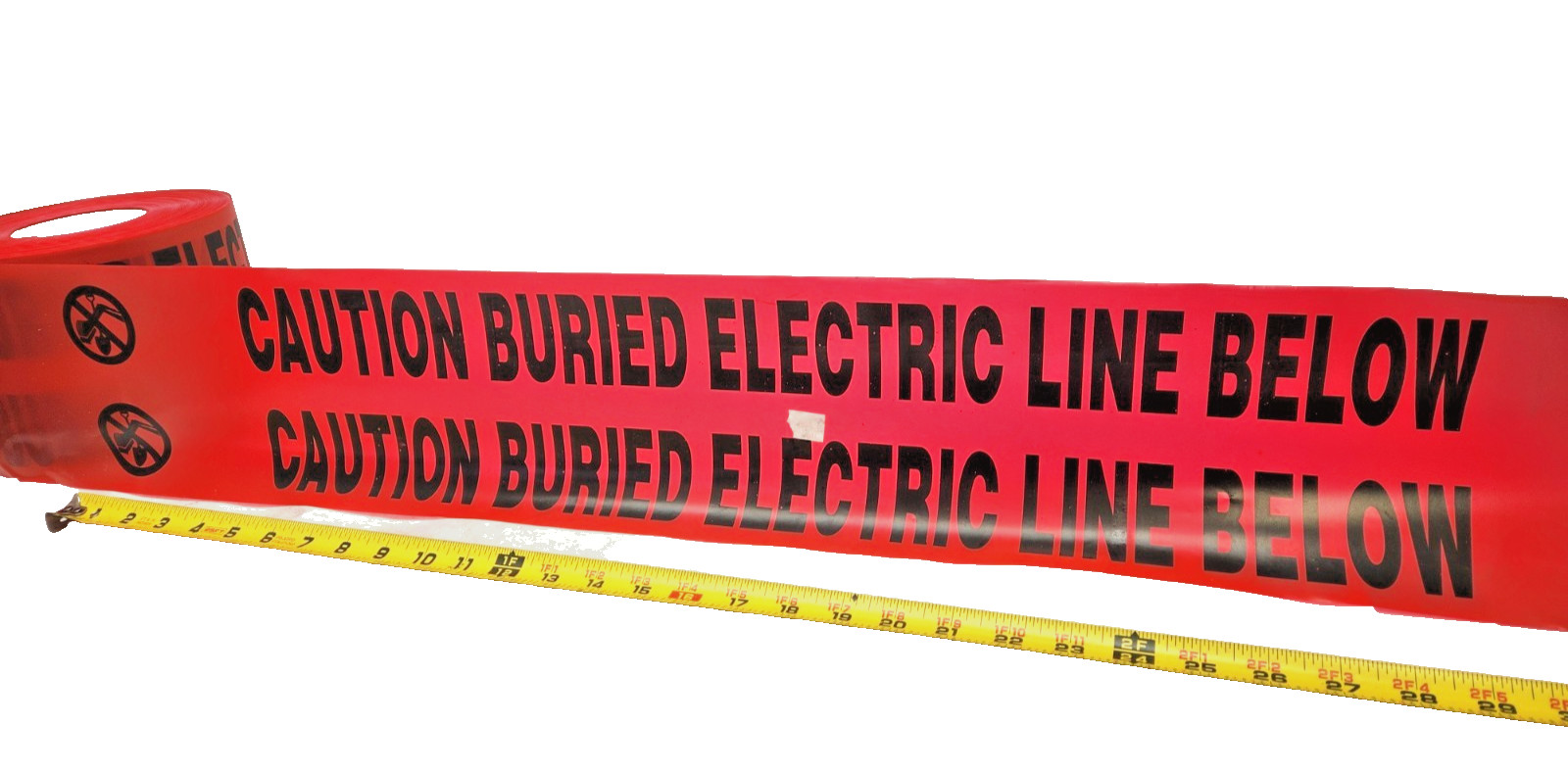 6 in x 1000 ft "CAUTION BURIED ELECTRIC LINE BELOW" Red Underground Warning Tape
