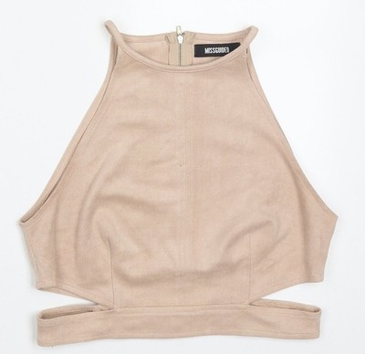 Missguided Damen Basic-Tanktop rosa Polyester Größe 12 Rundhalsausschnitt