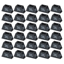 Clothes Hanger Marker 3XL Size Tag White Letter on Black Trapezoid 100 Pcs