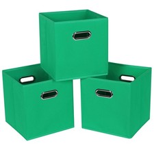 Fabric Cloth Storage Bins,Fabric Cube Bins Organizer with Dual Handles Foldab...
