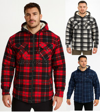 Mens SUPER EXTRA THICK quilted check Sherpa Fleece Lined LUMBER JACKETs Warm