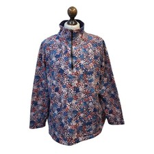 Joules Blue & Pink Floral 1/4 Zip Jacket Uk Women's Size 18 EE910