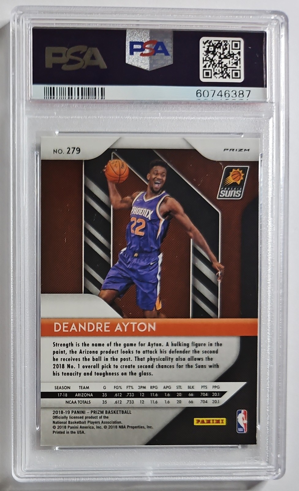 2018 PANINI PRIZM #279 DEANDRE AYTON RED WHITE BLUE ROOKIE PSA 10 GEM MINT SUNS view 6