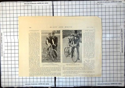 Alter M Diacoff 25 Meilen Amateur Radsport Champion J Michael Record 1896