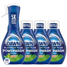 Dawn Powerwash Dish Spray Gain Original Starter Kit + 3 Refills 64oz 0.48 per fl oz