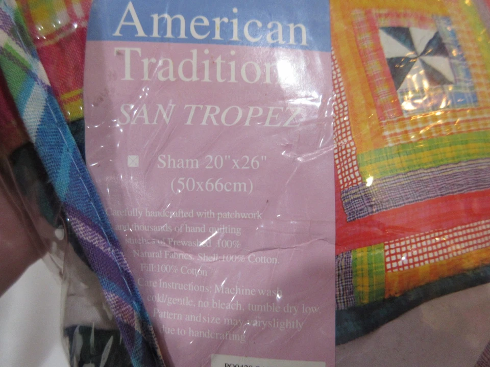 Lote de 2 fundas de almohada American Traditions San Tropez 20"x26" coloridas brillantes nuevas con etiquetas Foto 4 de 4