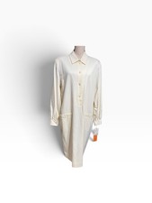 Vintage NEW Studio Collections Cream Shirt Dress Button Women’s Sz 18 Career 