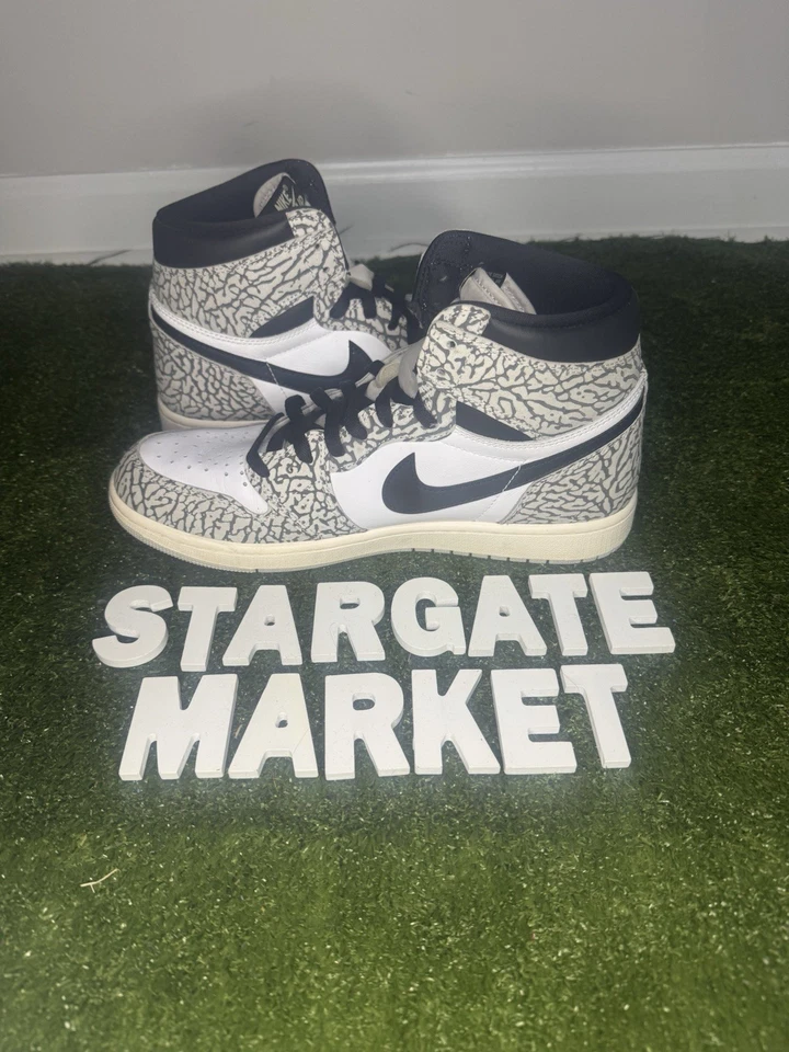 Size 10.5 - Air Jordan 1 Retro OG High White Cement - Image 4 of 4