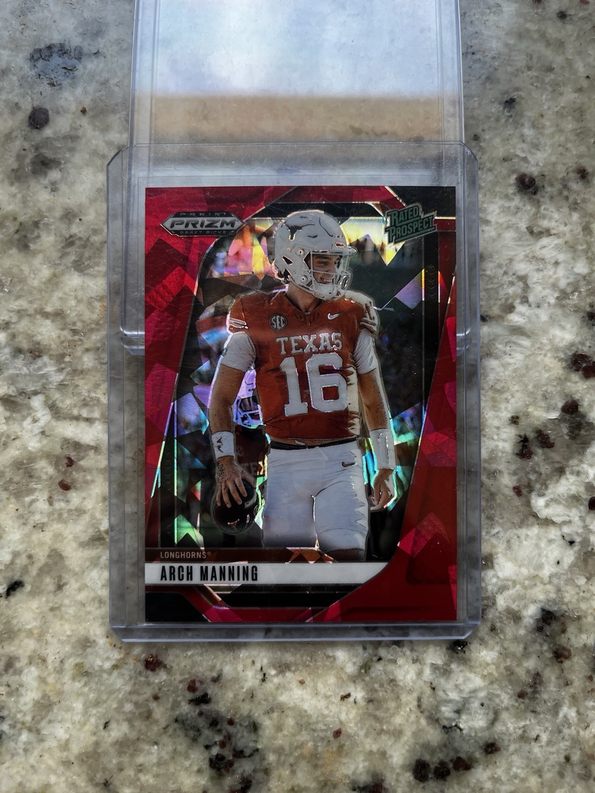 2025 Panini Prizm Draft Picks - Arch Manning #166 Red Cracked Ice Rated Prospect