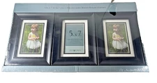 NOS 2008 3Pk 5” X 7” Picture Frame Double Mat Solid Wood Glass Old Town Designer