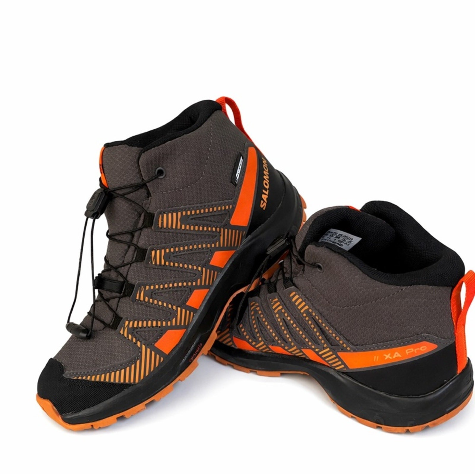 Salomon XA Pro Kids Hiking Shoes Size 3 (Little Boy) Black Orange NEW