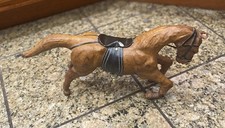 Pre Owned Vintage 1960 s LEATHER WRAPPED PRANCING HORSE With Reigns And Saddle