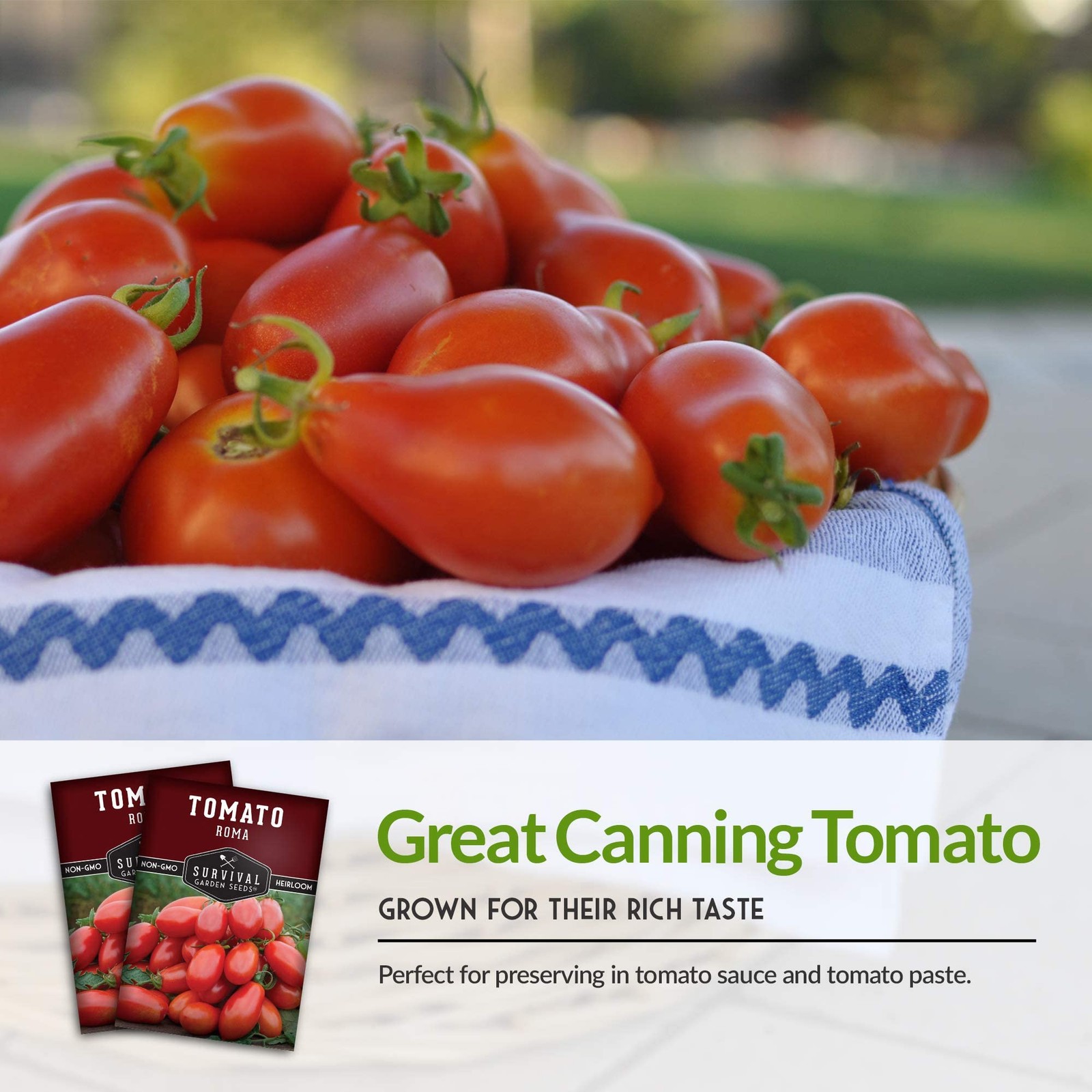 - Roma Tomato Seed for Planting - 5 Packs with Instructions to Plant and Grow...