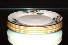 Set of Four Salad Plates In Lenox Holiday Nouveau Gold China USA