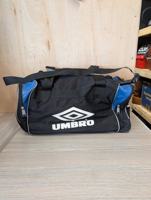 Retro Umbro Sporttasche schwarz blau Sport Seesack verstellbarer Riemen Reißverschluss