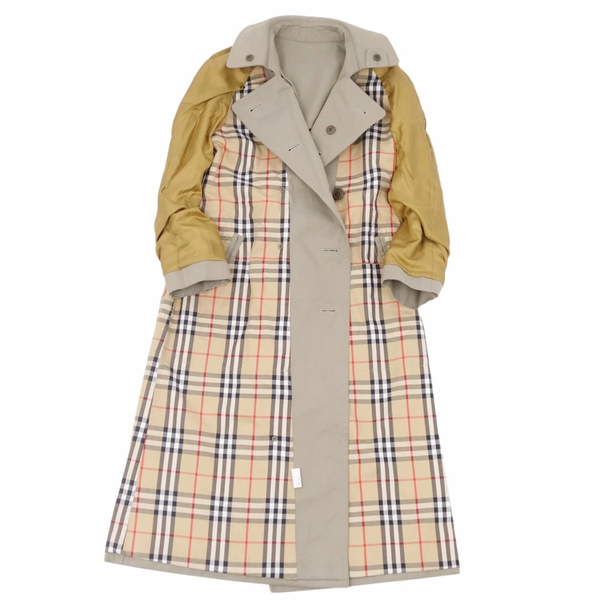 [Good Condition] Vintage Burberry Burberrys Coat Trench Coat Checkered Back Oute thumbnail 4