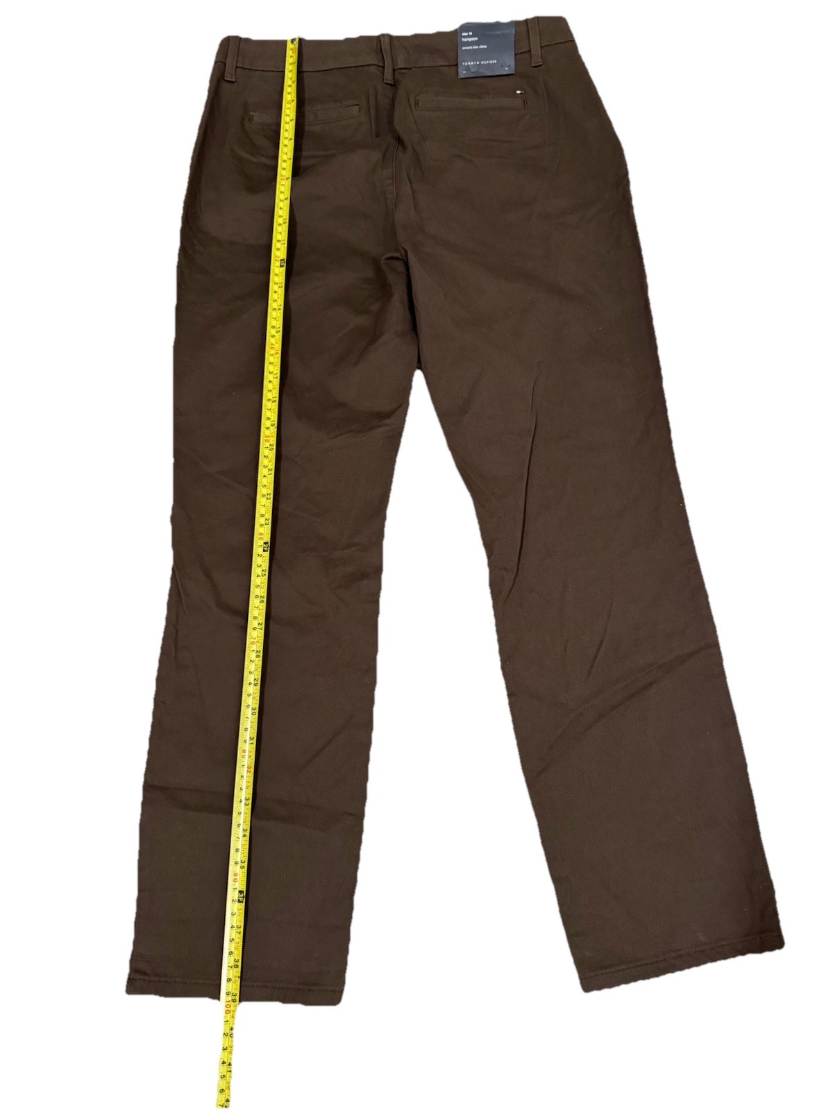 NWT Tommy Hilfiger Pants Women SZ 10 Hampton  Stretch Slim Chino Brown thumbnail 4