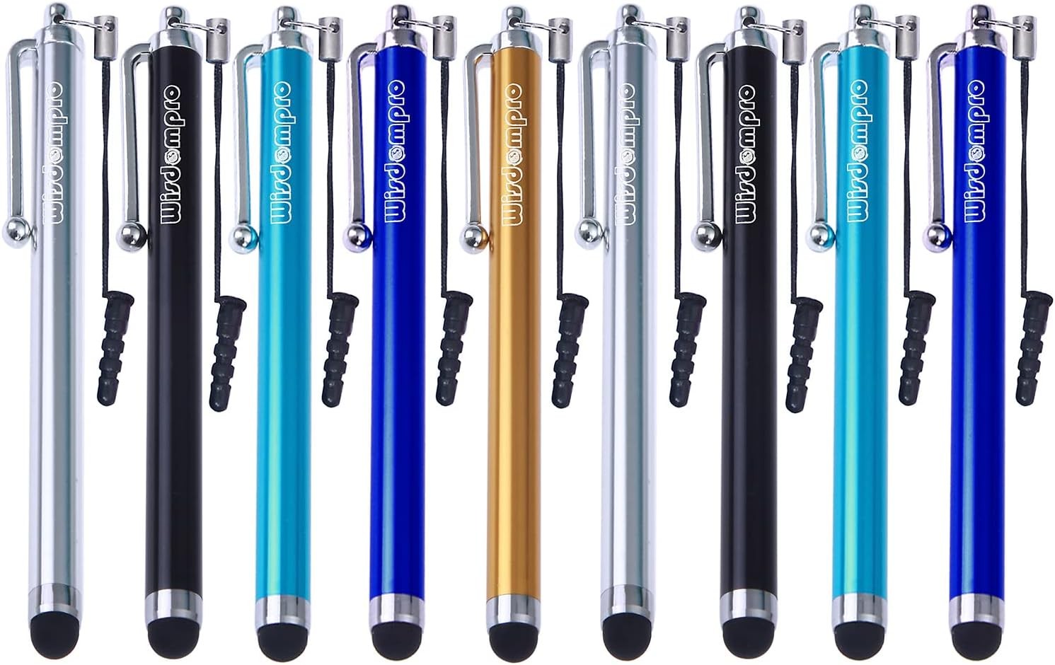 Wisdompro Stylus Pens for Touch Screens, 9 Pack of Universal 5-Color Guy