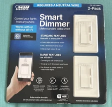 Feit Electric Wi-Fi Smart Dimmer 3 Way Single Pole Switch 2 In Pack Alexa Google